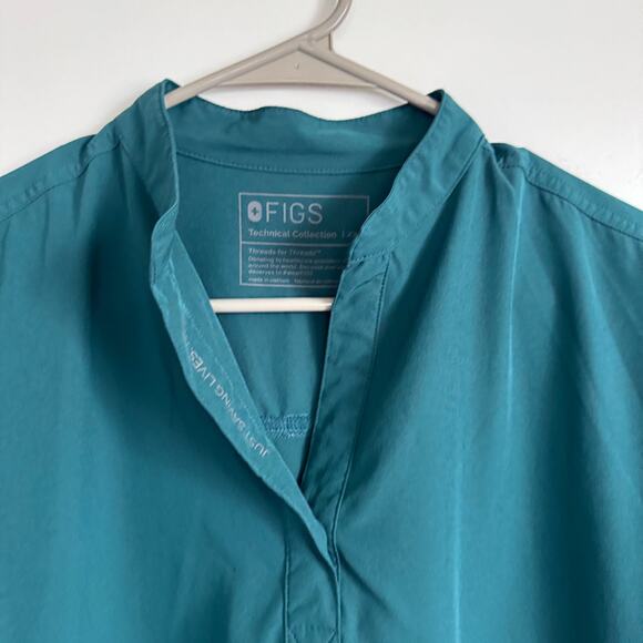 FIGS  Teal Rafaela Oversized Scrub Top Size XXS - Picture 5 of 7
